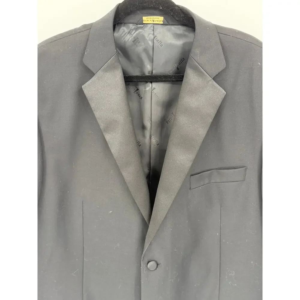Giro d'Italia Men's Black Super 140s Wool Charles Tuxedo Jacket IT 48L US 38L